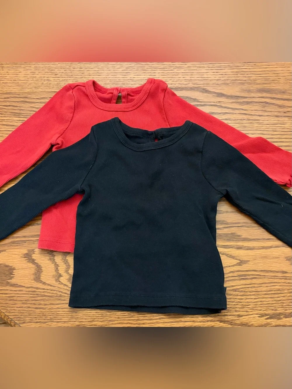 Baby Gap Kids Long-Sleeve Crewneck Tops - Black and Red